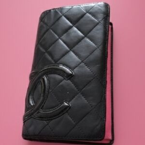 2009-2010 Chanel Calfskin Quilted Cambon Bifold Long Wallet